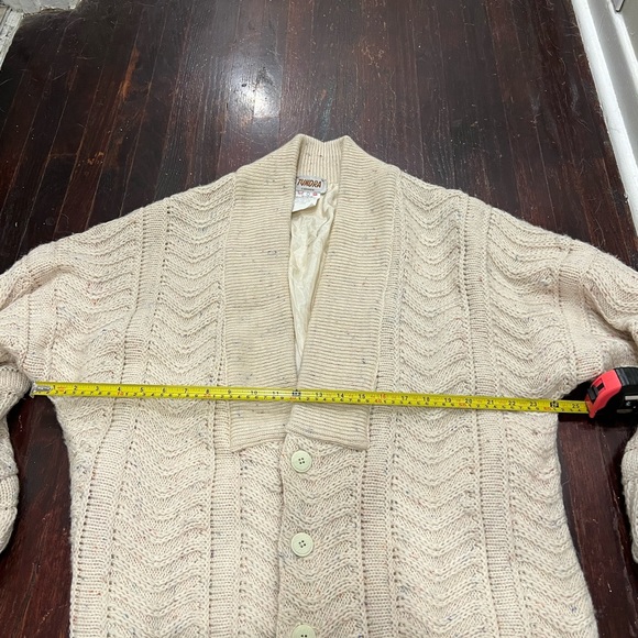 Tundra beige colourful speckled wool button up THICK cardigan - Picture 6 of 13